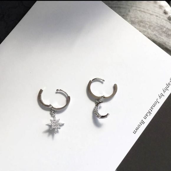 Lagom Studio Jewelry - Last one Moon Star Huggie Earrings